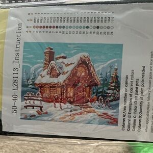 Charming Snowy Cabin Paint by Numbers Kit